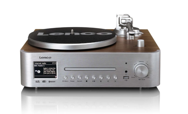 Lenco MC-860WDSI - Sistema all-in-one giradischi, lettore CD, Radio DAB+, FM, Bluetooth 5.3, diffusori 30W