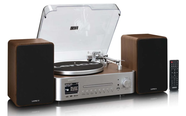 Lenco MC-860WDSI - Sistema all-in-one giradischi, lettore CD, Radio DAB+, FM, Bluetooth 5.3, diffusori 30W