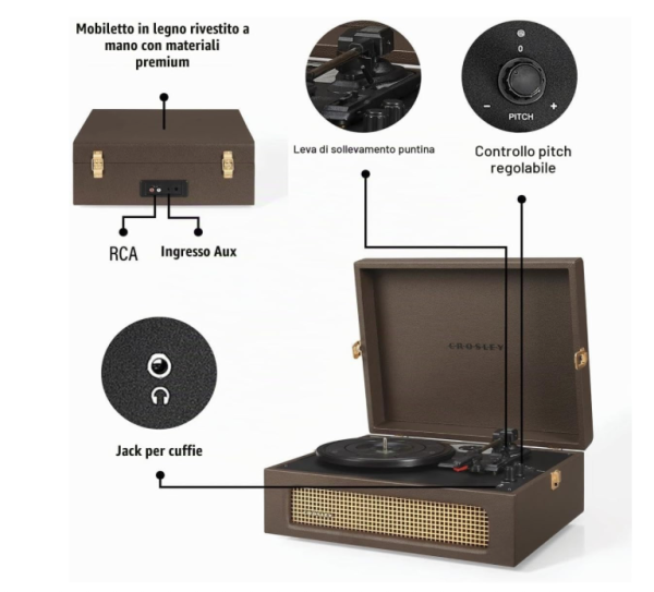 Crosley Voyager Cocoa BT in&out